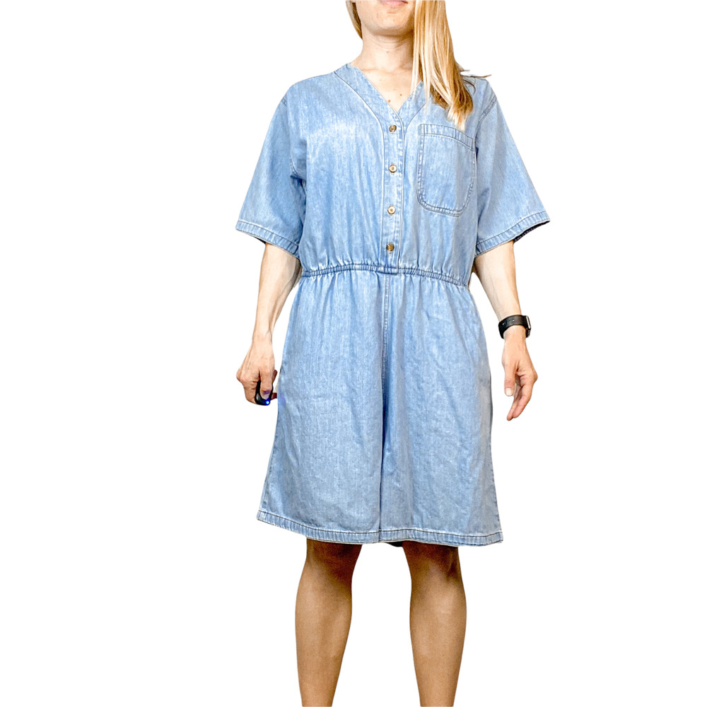 CMC Light Wash Denim 90s Oversized Romper Size XS - Picture 12 of 12